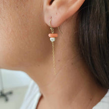 Load image into Gallery viewer, READY TO SHIP Freshwater Pearl & Coral Earrings in 14k Gold Fill - FJD$