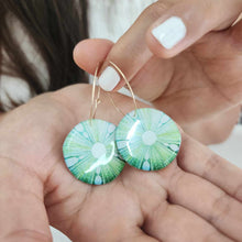 Load image into Gallery viewer, READY TO SHIP Sea Urchin Resin Hoop Earrings - 14k Gold Fill FJD$