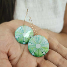 Load image into Gallery viewer, READY TO SHIP Sea Urchin Resin Hoop Earrings - 14k Gold Fill FJD$