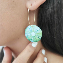 Load image into Gallery viewer, READY TO SHIP Sea Urchin Resin Hoop Earrings - 14k Gold Fill FJD$