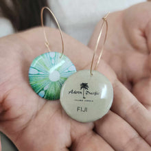 Load image into Gallery viewer, READY TO SHIP Sea Urchin Resin Hoop Earrings - 14k Gold Fill FJD$