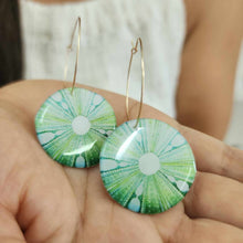 Load image into Gallery viewer, READY TO SHIP Sea Urchin Resin Hoop Earrings - 14k Gold Fill FJD$