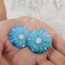 Load image into Gallery viewer, READY TO SHIP Sea Urchin Resin Hoop Earrings - 14k Gold Fill FJD$