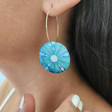 Load image into Gallery viewer, READY TO SHIP Sea Urchin Resin Hoop Earrings - 14k Gold Fill FJD$