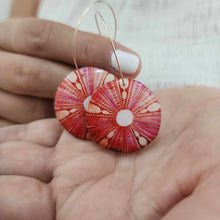 Load image into Gallery viewer, READY TO SHIP Sea Urchin Resin Hoop Earrings - 14k Gold Fill FJD$