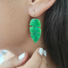 Load image into Gallery viewer, READY TO SHIP Leaf Resin Earrings - 14k Gold Fill FJD$