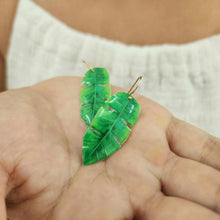 Load image into Gallery viewer, READY TO SHIP Leaf Resin Earrings - 14k Gold Fill FJD$