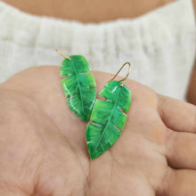Load image into Gallery viewer, READY TO SHIP Leaf Resin Earrings - 14k Gold Fill FJD$