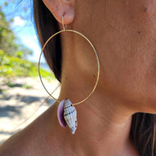 Load image into Gallery viewer, READY TO SHIP Shell Hoop Earrings - 14k Gold Filled FJD$