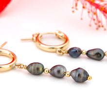 Load image into Gallery viewer, CONTACT US TO RECREATE THIS SOLD OUT STYLE Tahitian Keshi Pearl Huggie Earrings - 14k Gold Fill FJD$