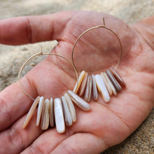 Load image into Gallery viewer, READY TO SHIP Tumbled Shell Hoop Earrings - 14k Gold Fill FJD$