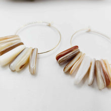 Load image into Gallery viewer, READY TO SHIP Tumbled Shell Hoop Earrings - 14k Gold Fill FJD$
