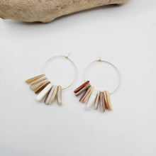 Load image into Gallery viewer, READY TO SHIP Tumbled Shell Hoop Earrings - 14k Gold Fill FJD$