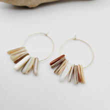 Load image into Gallery viewer, READY TO SHIP Tumbled Shell Hoop Earrings - 14k Gold Fill FJD$