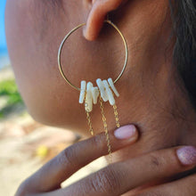 Load image into Gallery viewer, READY TO SHIP Coral Hoop Earrings - 14k Gold Fill FJD$