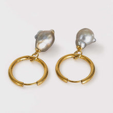 Load image into Gallery viewer, Civa Fiji Pearl Huggie Earrings - Gold Plated FJD$