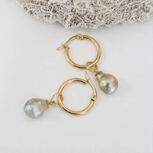 Load image into Gallery viewer, Civa Fiji Pearl Huggie Earrings - Gold Plated FJD$