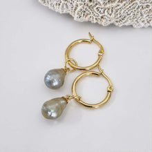 Load image into Gallery viewer, Civa Fiji Pearl Huggie Earrings - Gold Plated FJD$