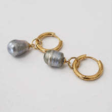 Load image into Gallery viewer, Civa Fiji Pearl Huggie Earrings - Gold Plated FJD$