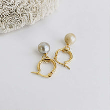 Load image into Gallery viewer, Civa Fiji Pearl Huggie Earrings - Gold Plated FJD$