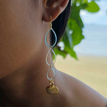 Load image into Gallery viewer, READY TO SHIP Shell Charm & Fishing Line Earrings - Gold Plated FJD$