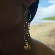 Load image into Gallery viewer, READY TO SHIP Shell Charm & Fishing Line Earrings - Gold Plated FJD$