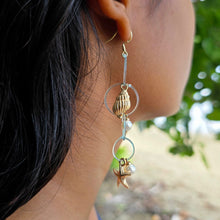 Load image into Gallery viewer, READY TO SHIP Charm & Freshwater Pearl Fishing Line Earrings - Gold Plated FJD$