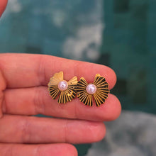 Load image into Gallery viewer, READY TO SHIP Freshwater Pearl Stud Earrings - Gold Plated FJD$
