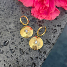 Load image into Gallery viewer, READY TO SHIP Freshwater Pearl Hoop Earrings - Gold Plated FJD$