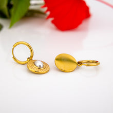 Load image into Gallery viewer, READY TO SHIP Freshwater Pearl Hoop Earrings - Gold Plated FJD$