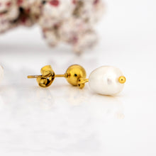 Load image into Gallery viewer, READY TO SHIP Freshwater Pearl Stud Earrings - Gold Plated FJD$