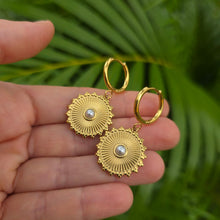 Load image into Gallery viewer, READY TO SHIP Freshwater Pearl Hoop Earrings - Gold Plated FJD$