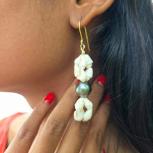 Load image into Gallery viewer, READY TO SHIP Civa Fiji Pearl & Shell Earrings - 18k Gold Vermeil FJD$