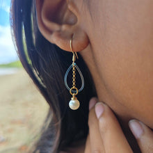 Load image into Gallery viewer, READY TO SHIP Freshwater Pearl & Fishing Line Earrings - 18k Gold Vermeil FJD$