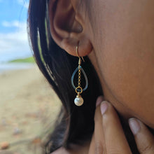 Load image into Gallery viewer, READY TO SHIP Freshwater Pearl & Fishing Line Earrings - 18k Gold Vermeil FJD$