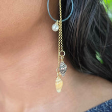 Load image into Gallery viewer, READY TO SHIP Freshwater Pearl & Shell Fishing Line Earrings - 18k Gold Vermeil FJD$