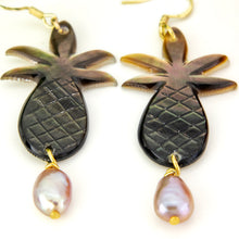 Load image into Gallery viewer, READY TO SHIP Mother of Pearl Earrings with Freshwater Pearl - 18k Gold Vermeil FJD$