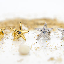 Load image into Gallery viewer, READY TO SHIP Mini Starfish Stud Earrings - 925 Sterling Silver
