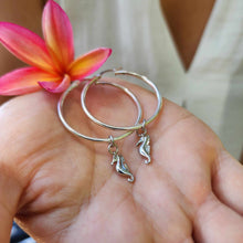 Load image into Gallery viewer, READY TO SHIP Hoop Earrings with Seahorse Charms - 925 Sterling Silver FJD$