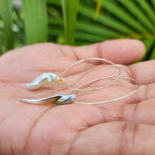 Load image into Gallery viewer, READY TO SHIP Fiji Keshi Pearl Hoop Earrings - 925 Sterling Silver FJD$