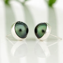 Load image into Gallery viewer, READY TO SHIP Civa Fiji Bezel Set Pearl Stud Earrings - 925 Sterling Silver FJD$