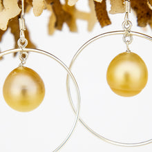 Load image into Gallery viewer, READY TO SHIP Civa Fiji Saltwater Pearl Hoop Earrings - 925 Sterling Silver FJD$