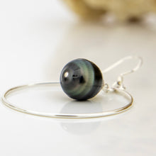 Load image into Gallery viewer, READY TO SHIP Civa Fiji Saltwater Pearl Hoop Earrings - 925 Sterling Silver FJD$