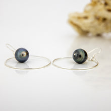 Load image into Gallery viewer, READY TO SHIP Civa Fiji Saltwater Pearl Hoop Earrings - 925 Sterling Silver FJD$