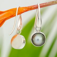 Load image into Gallery viewer, READY TO SHIP Bezel Set Pearl Earrings - 925 Sterling Silver FJD$