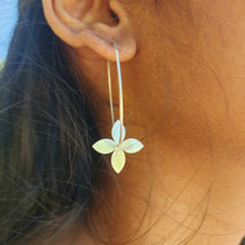 Load image into Gallery viewer, Flower Hoop Earrings Large - 925 Sterling Silver FJD$
