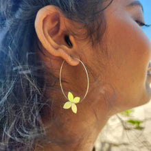 Load image into Gallery viewer, Flower Hoop Earrings Large - 925 Sterling Silver FJD$