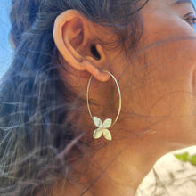 Load image into Gallery viewer, Flower Hoop Earrings Large - 925 Sterling Silver FJD$