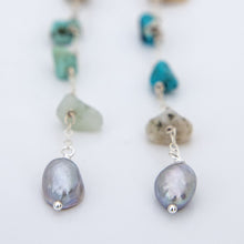 Load image into Gallery viewer, READY TO SHIP Freshwater Pearl & Mixed Stone Drop Earrings - 925 Sterling Silver FJD$