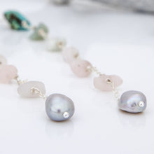 Load image into Gallery viewer, READY TO SHIP Freshwater Pearl & Mixed Stone Drop Earrings - 925 Sterling Silver FJD$